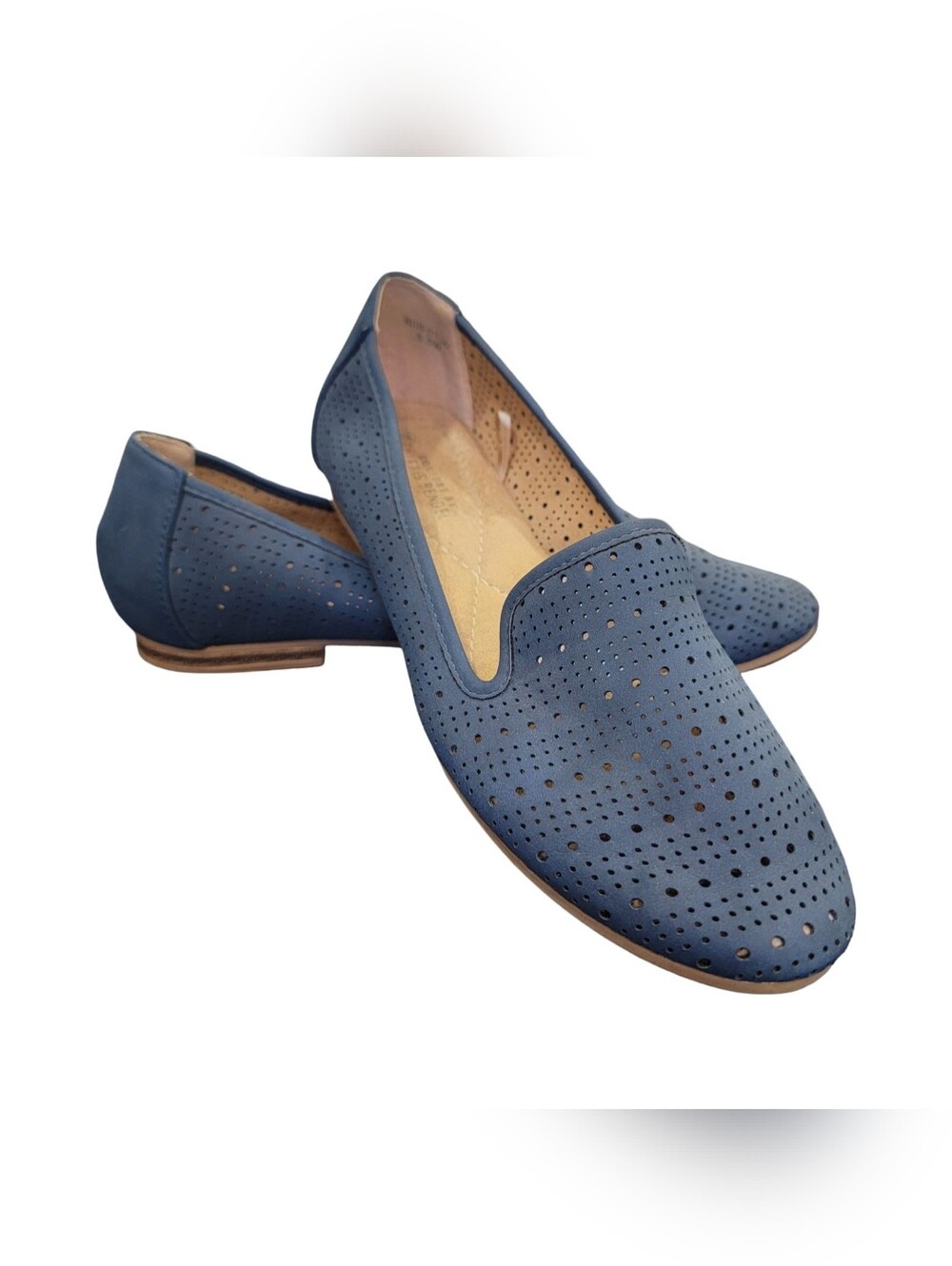 Alexis Bendel Preppy Perforated Comfort Loafers Blue Slip On Flats Women’s 8.5W - Picture 17 of 17